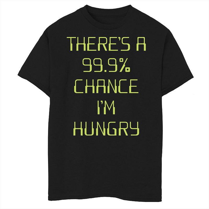 Boys 8-20 99.9% Chance Im Hungry Graphic Tee, Boys, Size: XS, Black