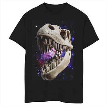 Boys 8-20 T-Rex Skull And Bones In Space Graphic Tee