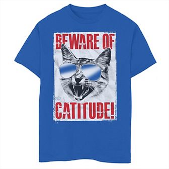 Boys 8-20 Beware Of Catitude Poster Graphic Tee