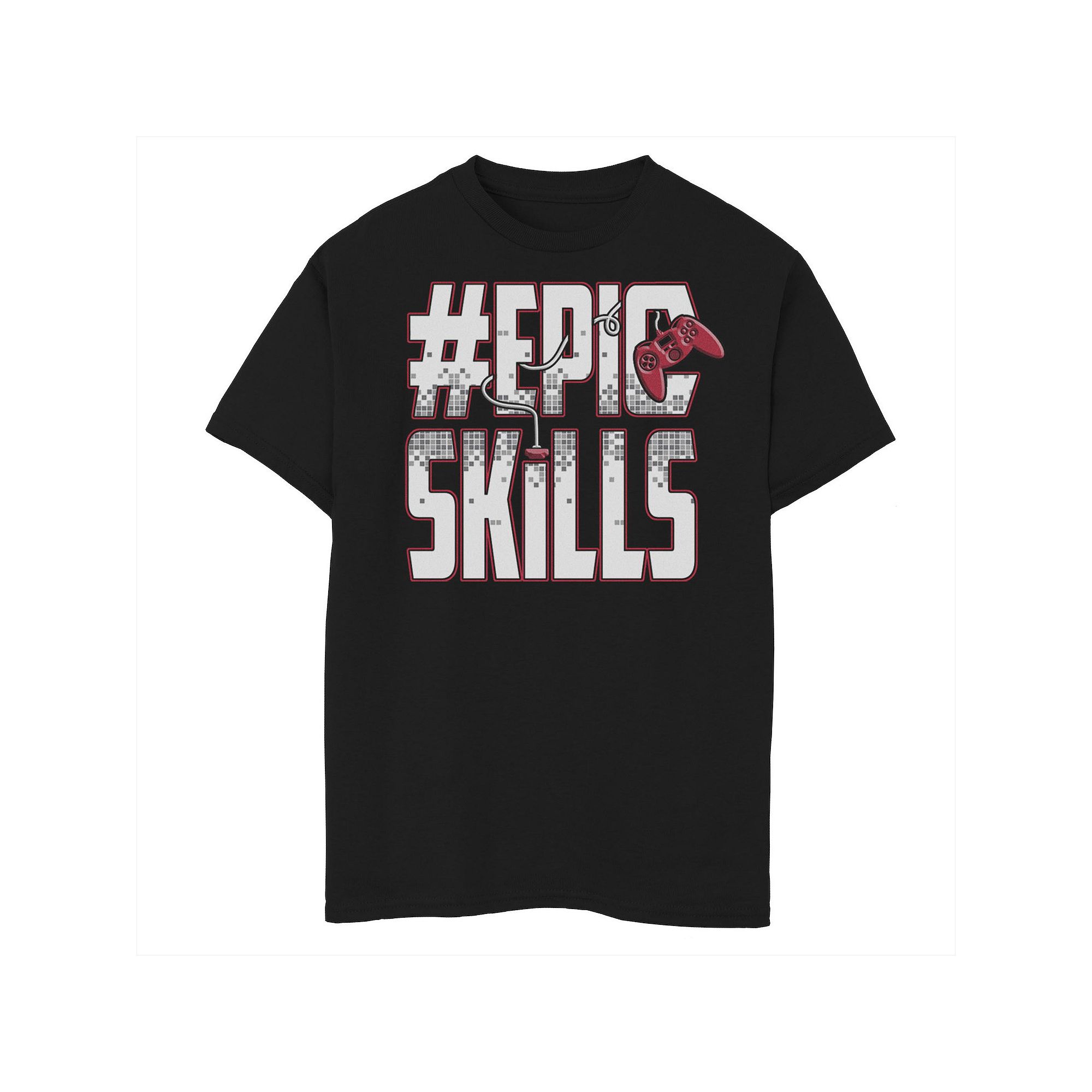 Boys 8-20 Gaming #Epic Skills Graphic Tee, Boys, Size: XS, Black