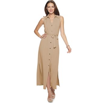 Women's Nina Leonard Maxi Shirtdress