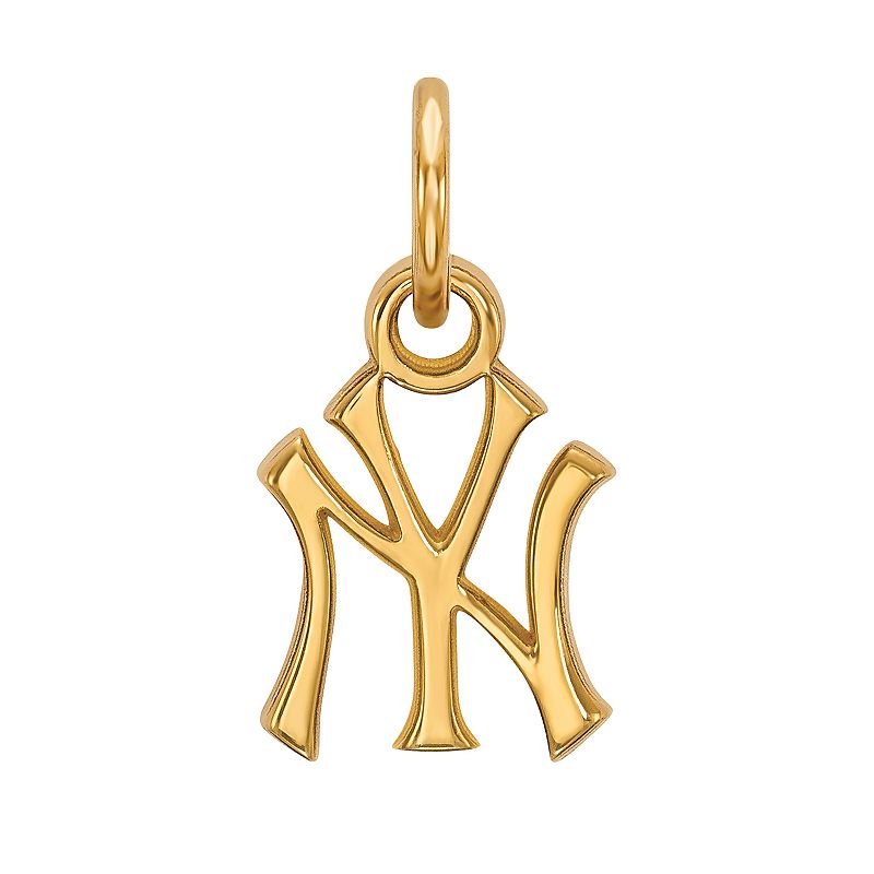LogoArt 14K Gold New York Yankees Pendant, Womens, Size: 15 mm