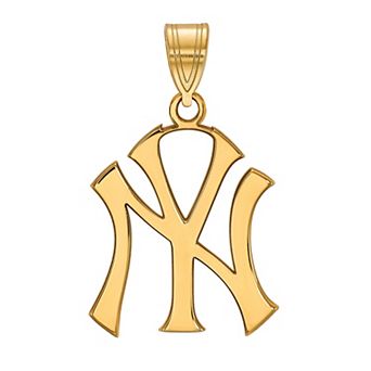 LogoArt 10k White Gold New York Yankees Large Pendant