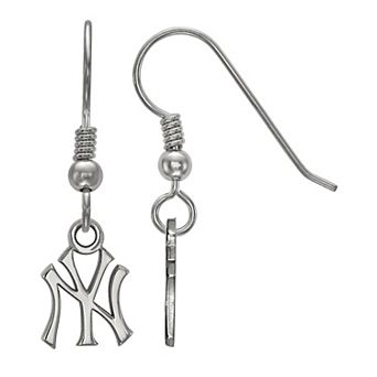 LogoArt Sterling Silver New York Yankees Drop Earrings