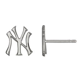 LogoArt Sterling Silver New York Yankees Stud Earrings