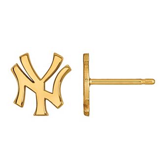 LogoArt 10k Gold New York Yankees Mini Stud Earrings