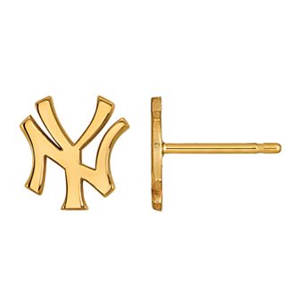 LogoArt Sterling Silver New York Yankees Stud Earrings