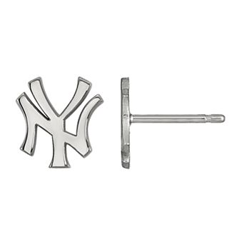 LogoArt Sterling Silver New York Yankees Stud Earrings