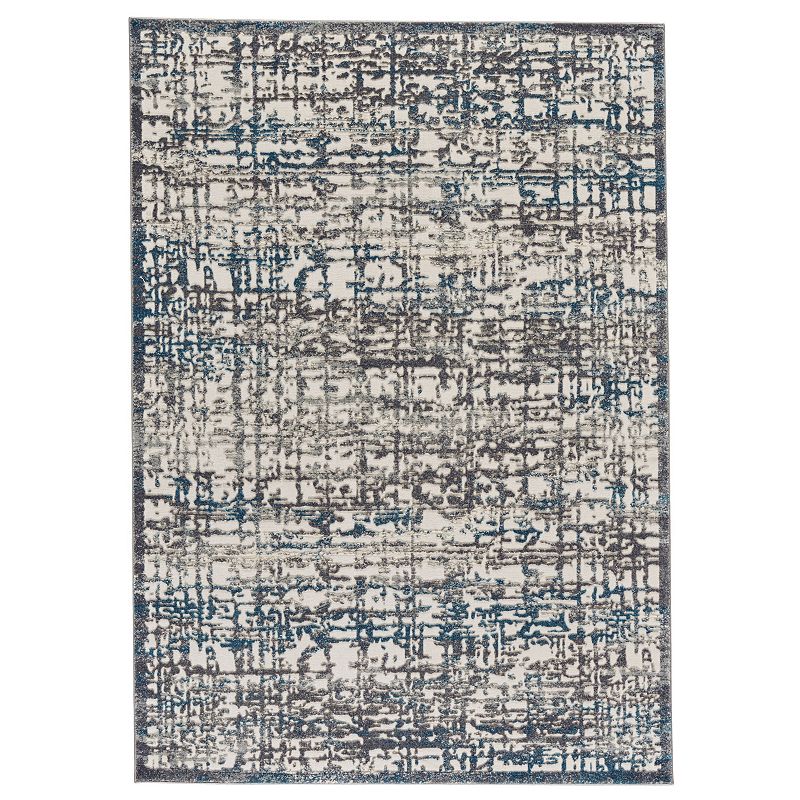 Weave & Wander Plaza Abstract Rug, Grey, 5X8 Ft