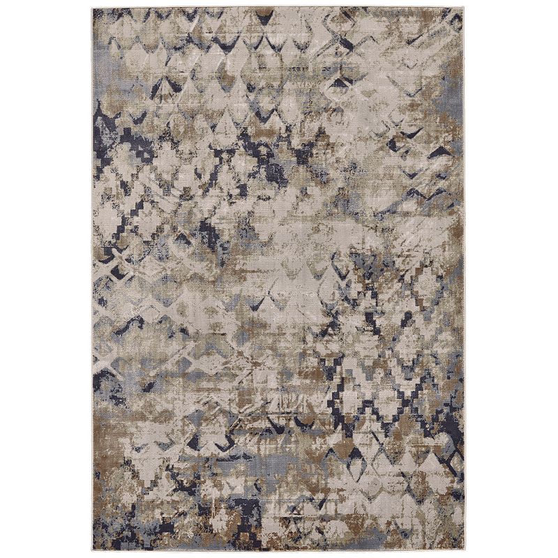 Weave & Wander Herbert Design Rug, Blue, 5X8 Ft