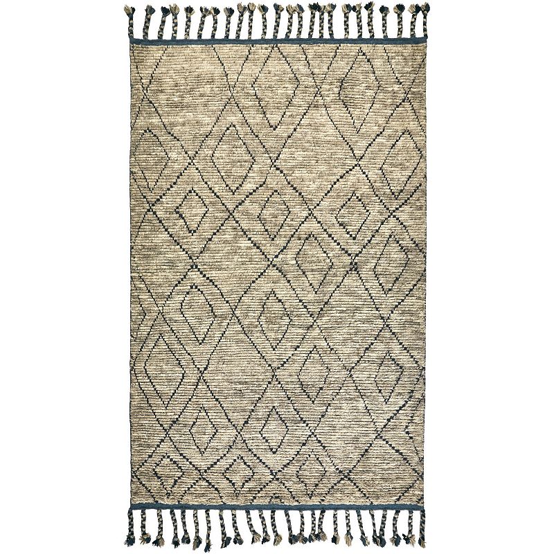 Weave & Wander Vail Crisscross Tassel Rug, Yellow, 5.5X8.5 Ft