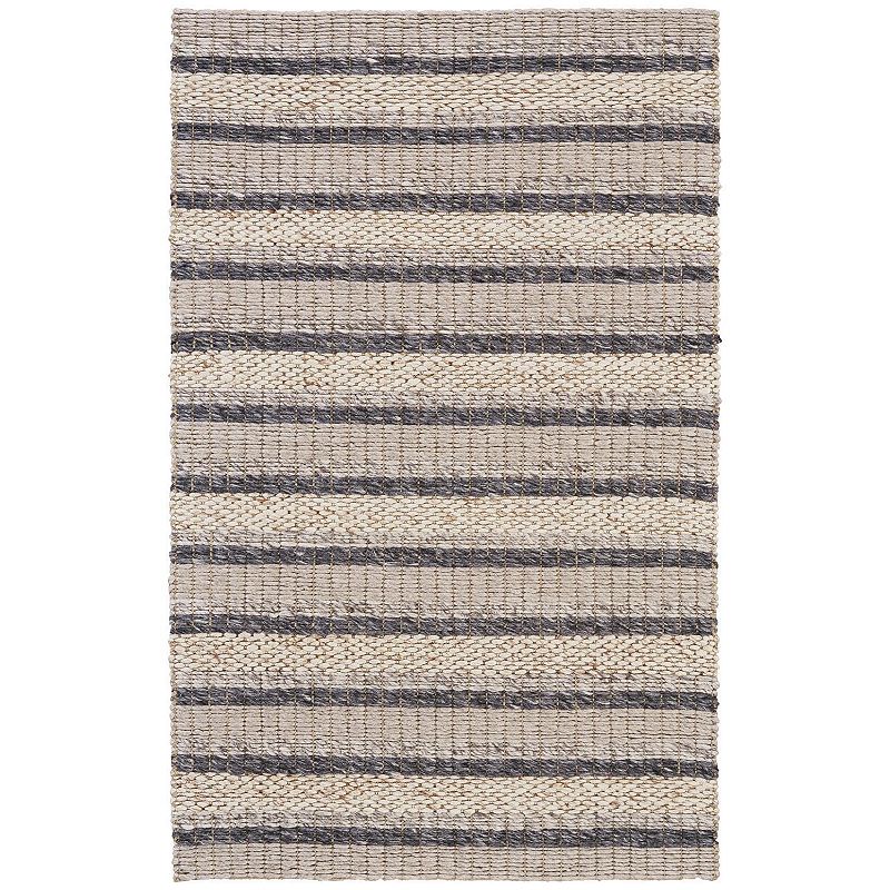 Weave & Wander Genet Woven Rug, Beig/Green, 5X8 Ft