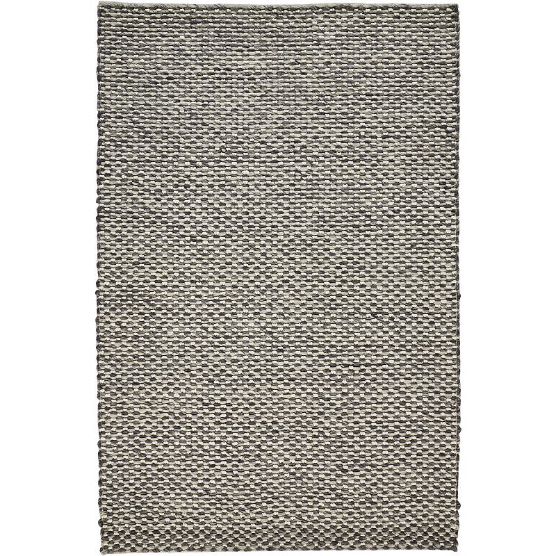 Weave & Wander Genet Textured Rug, Grey, 5X8 Ft