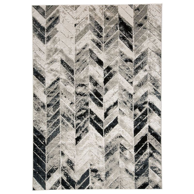 Weave & Wander Orin Herringbone Rug, Beig/Green, 5X8 Ft