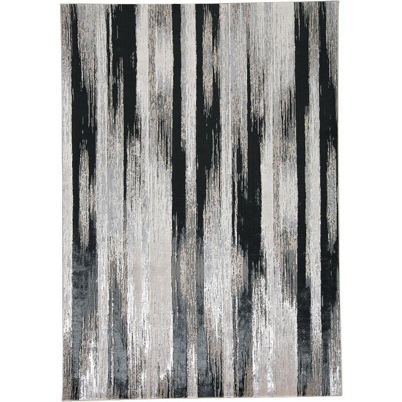 Weave & Wander Orin Brush Rug, Black, 6.5X9.5 Ft