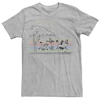 Disney's The Lion King Men's Rainbow Line Art Sketch Tee
