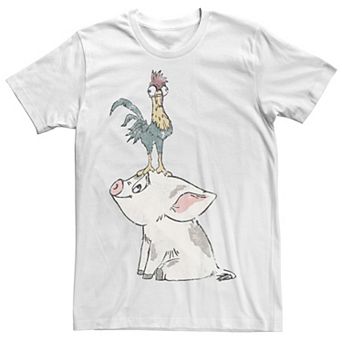 Disney's Moana Hei Hei On Top Of Pigs Head Men's Tee