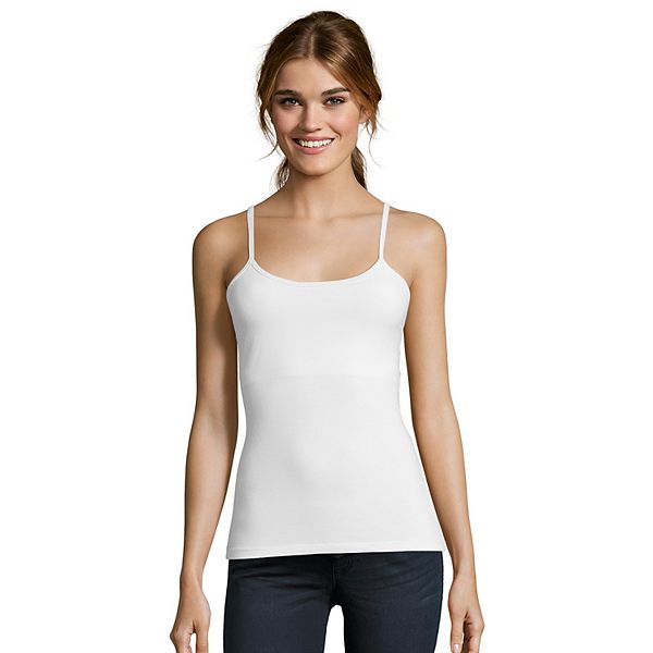 Women's Cotton Camisole With Shelf Bra Wider Adjustable Straps Basic Tank  Tops