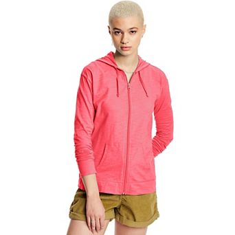Women's Hanes® Slub Jersey Full Zip Hooded Sweatshirt