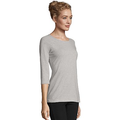 Women's Hanes® Three-Quarter Sleeve Raglan Tee