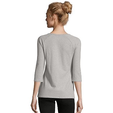 Women's Hanes® Three-Quarter Sleeve Raglan Tee