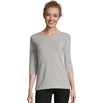 Women's Hanes® Three-Quarter Sleeve Raglan Tee