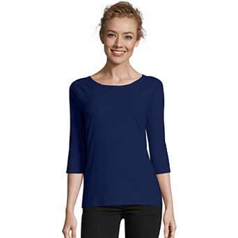 Women's Hanes® Three-Quarter Sleeve Raglan Tee