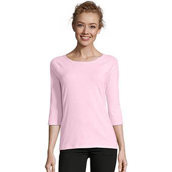 Women's Hanes® Three-Quarter Sleeve Raglan Tee