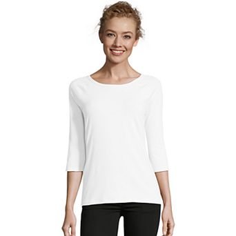 Women's Hanes® Three-Quarter Sleeve Raglan Tee