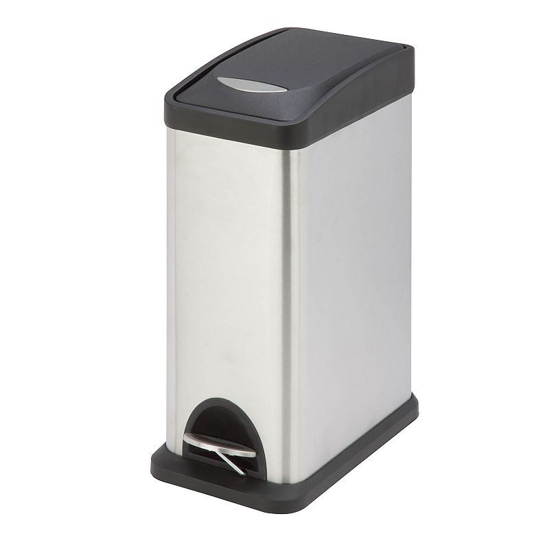 Honey-Can-Do 8L Step Trash Can, Silver