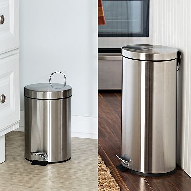 Honey-Can-Do 30L & 3L Stainless Steel Step Trash Can Combo