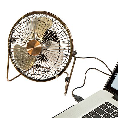 Honey-Can-Do Bronze USB-Powered Desk Fan