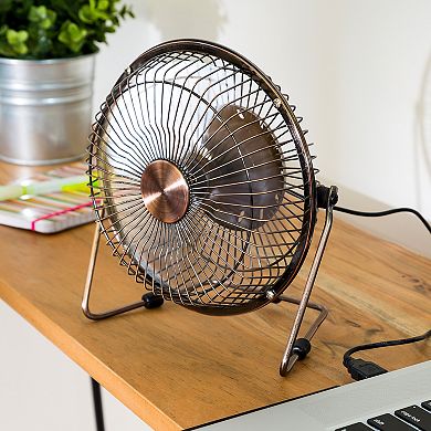 Honey-Can-Do Bronze USB-Powered Desk Fan