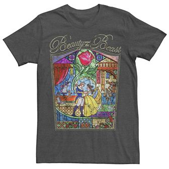 Disney's Beauty And The Beast Stained Glass Poster Men's Tee