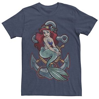 Disney's The Little Mermaid Men's Tattoo Anchor Pose Tee