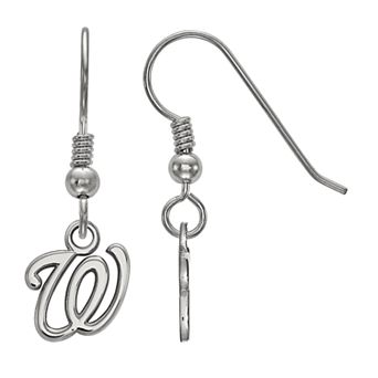 LogoArt Sterling Silver Washington Nationals Drop Earrings
