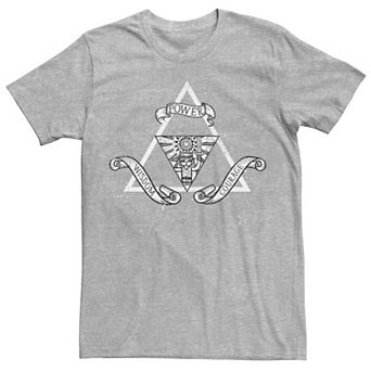 Men's Nintendo Zelda Power Wisdom Courage The Triforce Tee