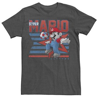 Men's Nintendo Super Mario Soccer Kick Star Poster Tee