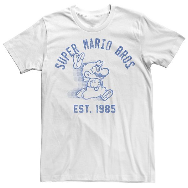 Men's Nintendo Super Mario Running Fade 1985 Vintage Tee