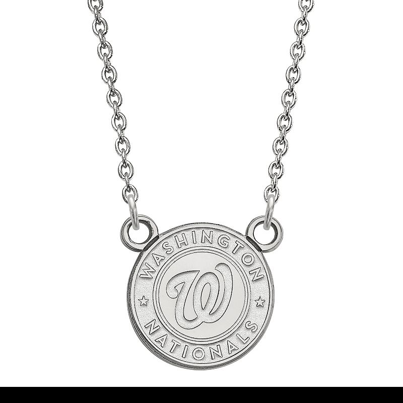 LogoArt Sterling Silver Washington Nationals Pendant Necklace, Womens, Siz
