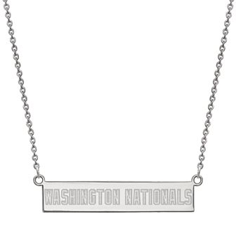 LogoArt Sterling Silver Washington Nationals Bar Necklace