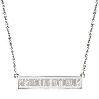 LogoArt Sterling Silver Washington Nationals Bar Necklace