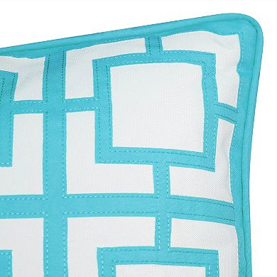 Edie @ Home Modern Links Applique Indoor & Outdoor Throw Pillow