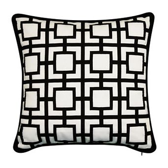 Edie@Home Modern Links Applique Indoor & Outdoor Throw Pillow