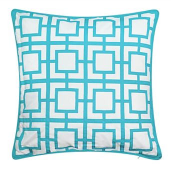 Edie@Home Modern Links Applique Indoor & Outdoor Throw Pillow