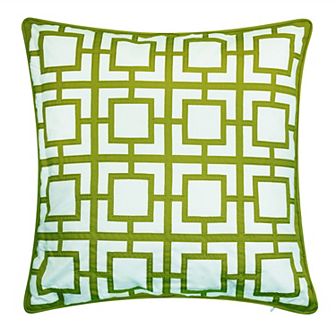 Edie @ Home Modern Links Applique Indoor & Outdoor Throw Pillow