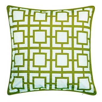 Edie@Home Modern Links Applique Indoor & Outdoor Throw Pillow