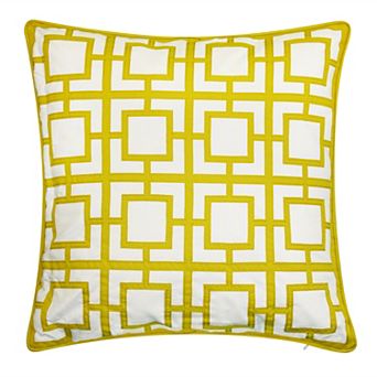 Edie@Home Modern Links Applique Indoor & Outdoor Throw Pillow