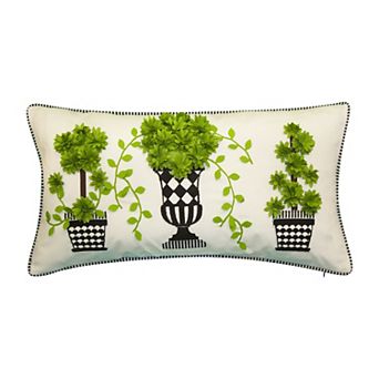 Edie@Home Dimensional Indoor & Outdoor Potted Topiary Throw Pillow