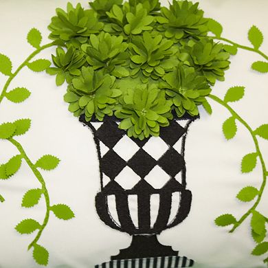 Edie @ Home Dimensional Indoor & Outdoor Potted Topiary Throw Pillow